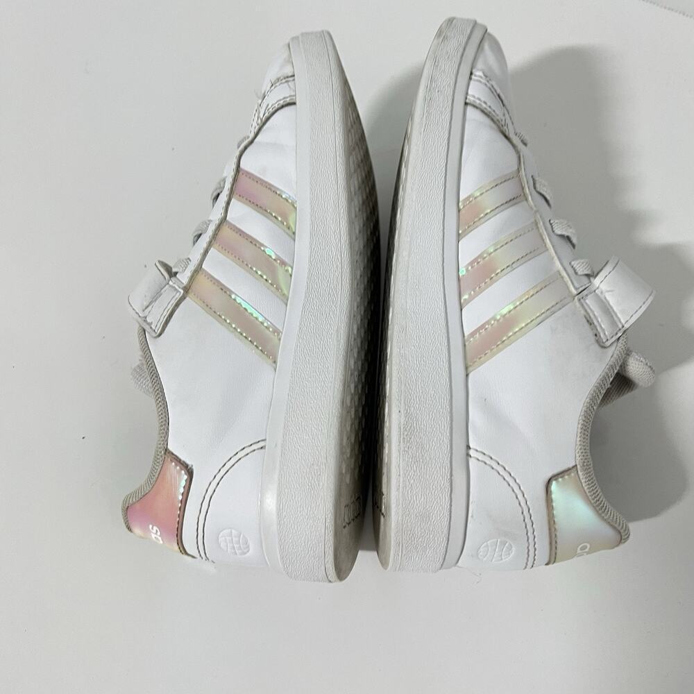 Adidas Children's Girls Grand Court 2.0 - Cloud White/Iridescent Size 2 - Picture 8 of 11